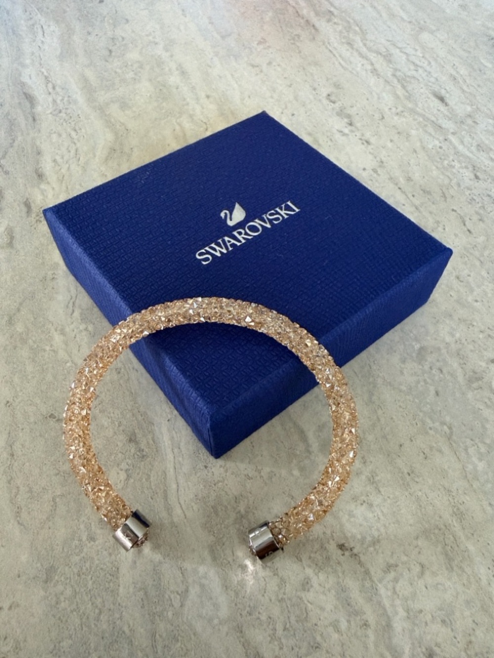 Swarovski Rose Gold Crystal Open Cuff Bracelet